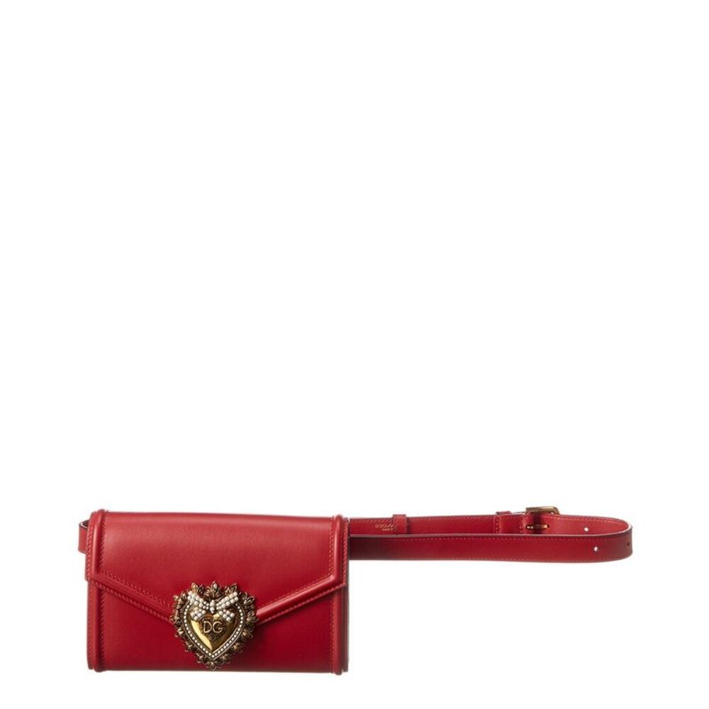 Dolce & Gabbana Devotion Leather Belt Bag, Red